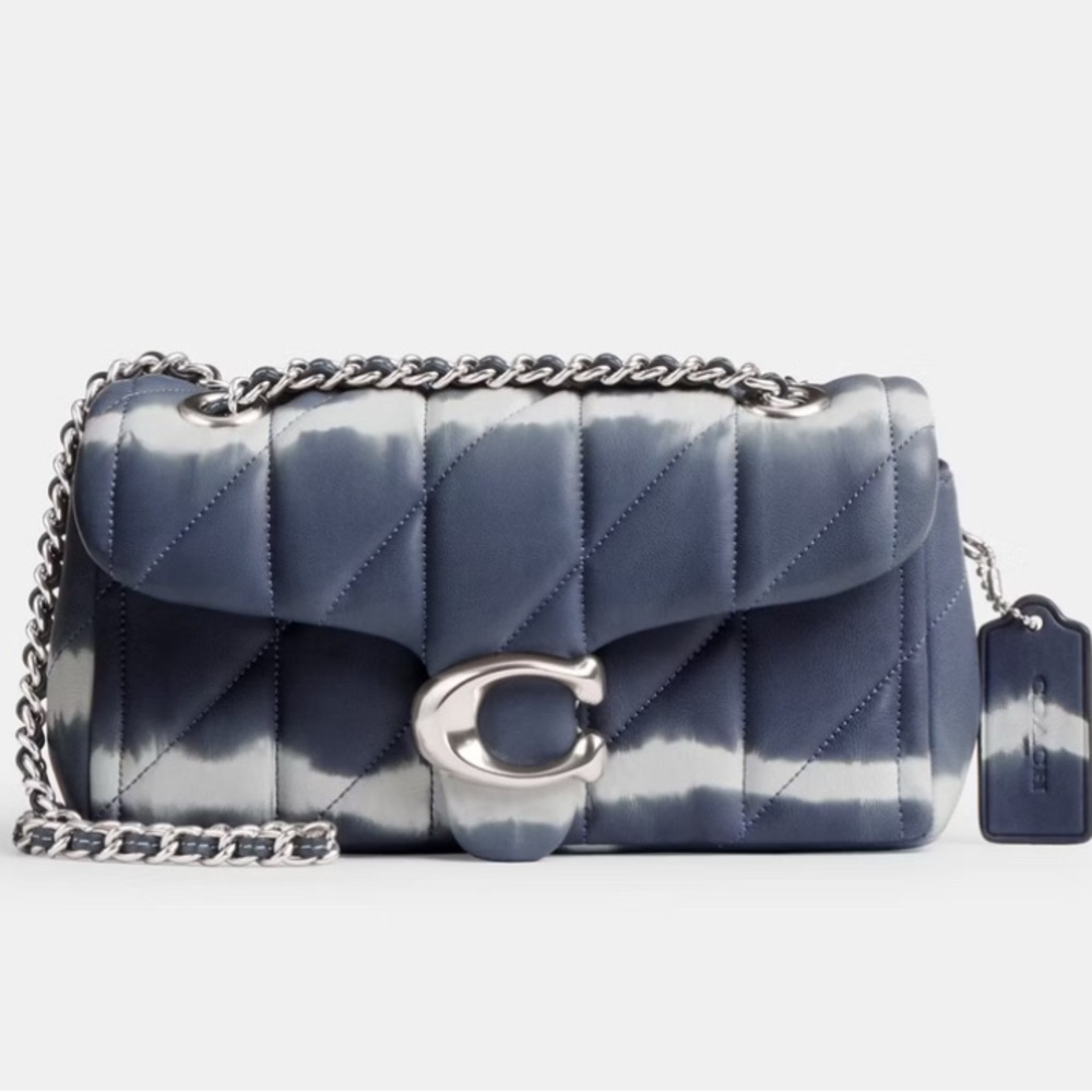 NWT Coach Tabby Shoulder Bag 20 With Quilting And Tie-Dye Navy multi